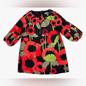 BABY GAP Toddler Girls’ Red Poppy Floral Long Sleeve Shift Dress Fall Size 2T